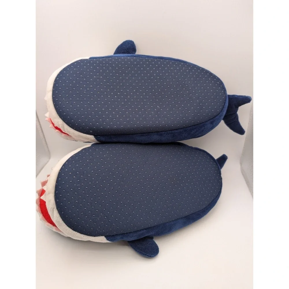 Kids Shark Slippers Blue‎ 3/4 Blue & White Super Soft Place
